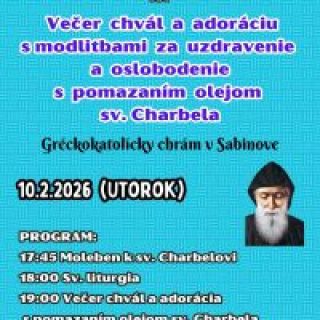 Večer chvál a adorácia s modlitbami za uzdravenie a oslobodenie