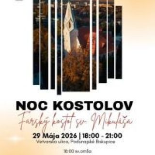 NOC KOSTOLOV BRATISLAVA PODUNAJSKÉ BISKUPICE 2026