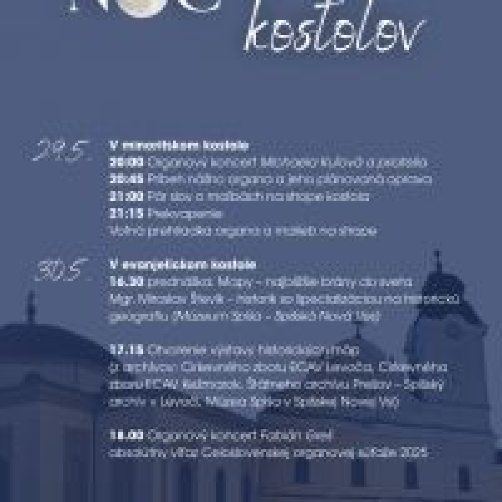 NOC KOSTOLOV 2026 LEVOČA - MINORITI A U EVANJELIKOV