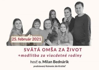 Na svätej omši za život sa budú modliť za rodiny s viacerými deťmi