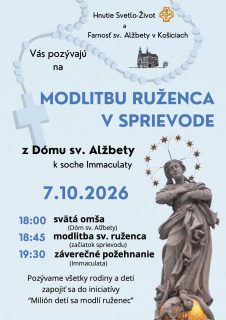 V Košiciach bude modlitba svätého ruženca v sprievode za pokoj vo svete