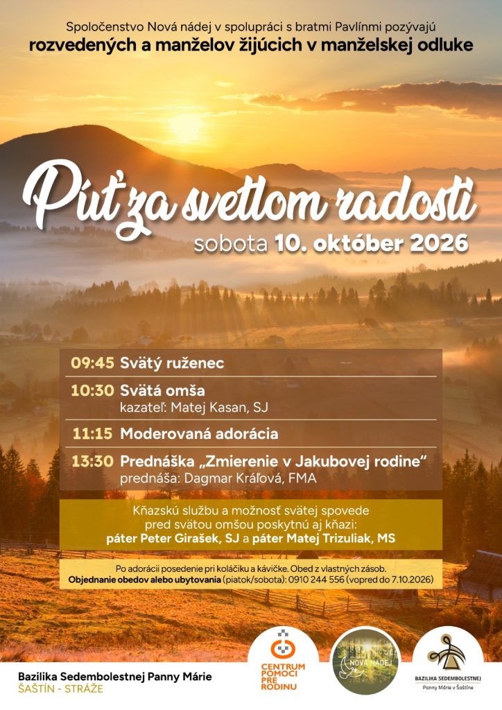 Púť za svetlom radosti – pre rozvedených a manželov žijúcich v odluke