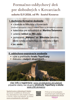 Duchovno-formačný program pre slobodných s o.Martinom v kostole sv. Mikuláša + výlet na Topoľčiansky hrad