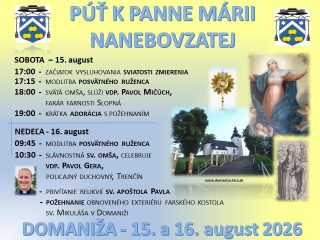 Sviatok Nanebovzatia Panny Márie bude opäť spojený aj s viacerými púťami