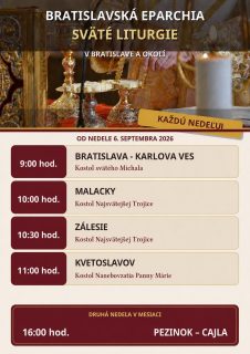 Bratislavská eparchia zavádza od septembra nové nedeľné liturgie
