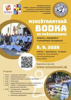 Vajnory budú patriť miništrantom: Blíži sa 8. ročník podujatia Bodka za prázdninami
