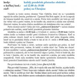 Ružencové Jericho za pokoj na Ukrajine