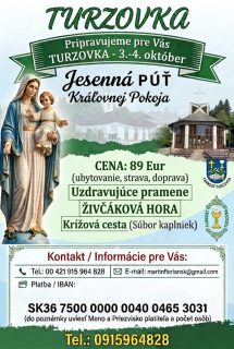 TURZOVKA 2025 – 3.-4. Október 2026 dvojdňová Jesenná púť do Turzovky
