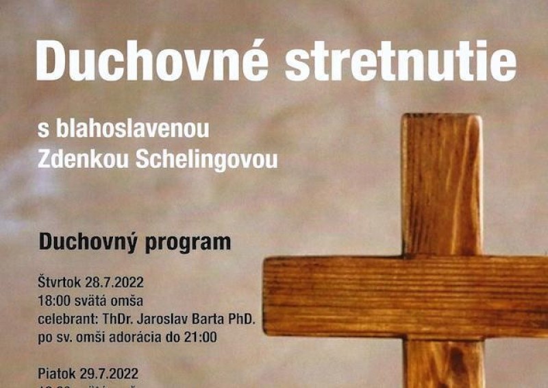 Pozvánka na duchovné stretnutie s blahoslavenou sr. Zdenkou v Krivej