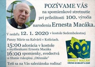 Storočnicu dona Ernesta Macáka oslávia v Bratislave i v Košiciach