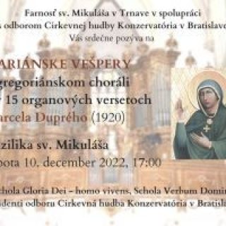 MARIÁNSKE VEŠPERY v gregoriánskom choráli