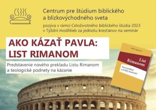 V Bardejovských Kúpeľoch bude seminár Ako kázať Pavla: List Rimanom