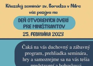 Kňazský seminár v Nitre pozýva miništrantov na Deň otvorených dverí