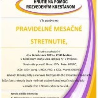 Pravidelné stretnutie Hnutia na pomoc rozvedeným kresťanom