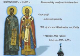 V Devíne si pripomenú 1151. výročie úmrtia Konštantína - sv. Cyrila