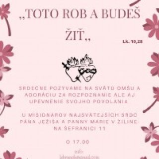 SV. omša a adorácia za rozpoznanie a upevnenie povolania
