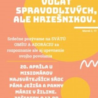 Svätá Omša a Adorácia za rozpoznanie i upevnenie v povolaní