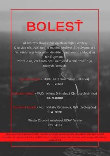 Prednášky o bolesti v CZ ECAV Turany