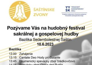 V Šaštíne bude festival sakrálnej a gospelovej hudby Šaštínske zvony