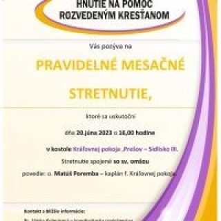Pravidelné stretnutie Hnutia na pomoc rozvedeným kresťanom