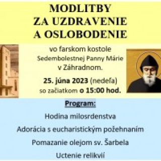 Modlitby za uzdravenie a oslobodenie