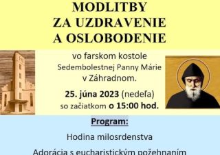 Modlitby za uzdravenie a pomazanie olejom sv. Šarbela vo farnosti Záhradné