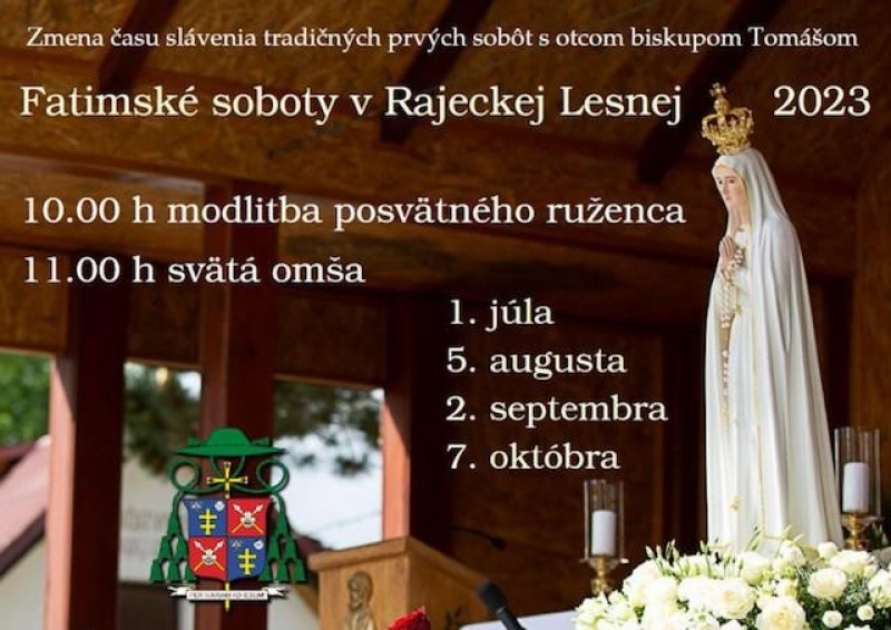 Fatimská sobota pri Bazilike v Rajeckej Lesnej už bude v novom čase