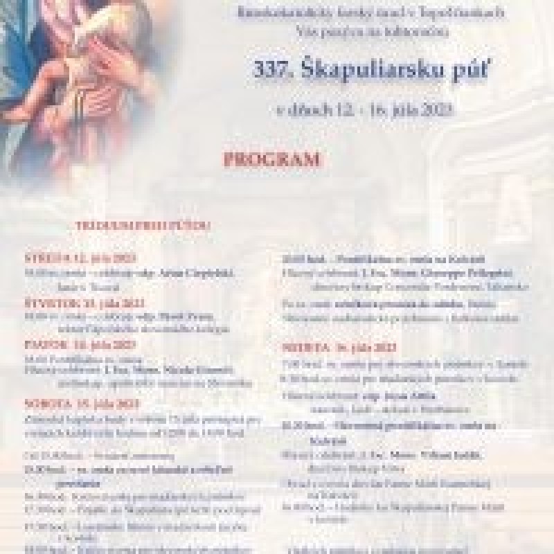 Púť k Panne Márii Škapuliarskej v Topoľčiankach