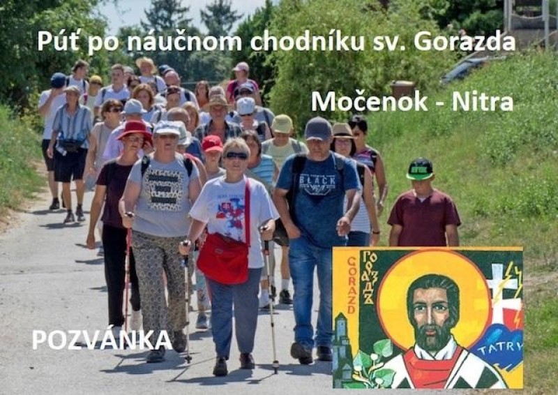 Pozvánka na púť z Močenku do Nitry po náučnom chodníku sv. Gorazda