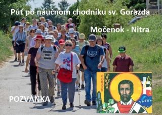 Pozvánka na púť z Močenku do Nitry po náučnom chodníku sv. Gorazda
