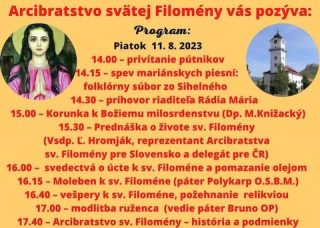 V Spišskom Podhradí sa zídu pútnici na jedenástej púti k sv. Filoméne