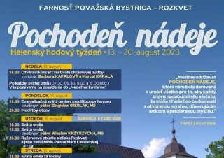 Farnosť Považská Bystrica - Rozkvet pozýva na Helenský hodový týždeň