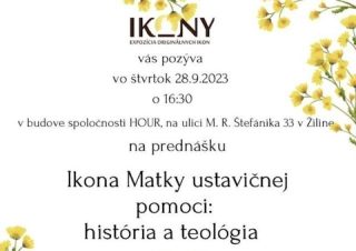 Pozvánka na prednášku vladyku Pacáka o ikone Matky ustavičnej pomoci