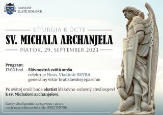 Zlaté Moravce: Farnosť pozýva na slávnosť sv. Michala archanjela