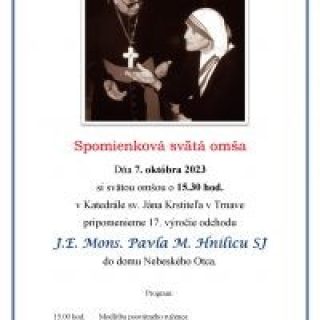 Výročná sv. omša za otca biskupa Pavla Hnilicu