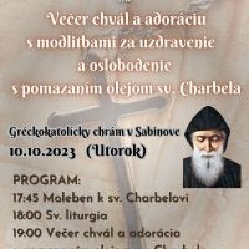 Večer chvál a adorácia s modlitbami za uzdravenie a oslobodenie