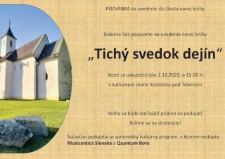 V Kostoľanoch uvedú do života novú knihu s názvom Tichý svedok dejín