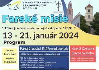 Vo farnosti Kráľovnej pokoja v Košiciach sa uskutočnia farské misie