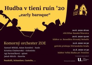 Na hrade v Nitre bude koncert „Hudba v tieni ruín ´20 early baroque“