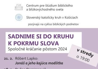 Pozvánka na cyklus prednášok Sadnime si do kruhu k pokrmu Slova