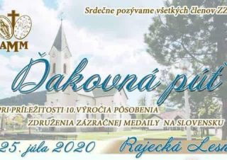 Rajecká Lesná privíta ďakovnú púť členov Združenia zázračnej medaily