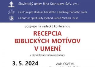 Pozvánka na vedeckú konferenciu Recepcia biblických motívov v umení
