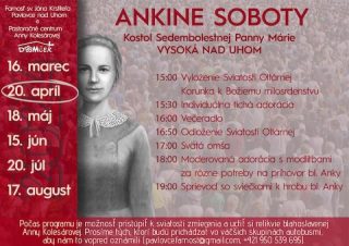 Najbližšiu sobotu bude ďalšia pútnická sobota s bl. Annou Kolesárovou