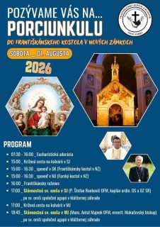 Františkáni v Nových Zámkoch pozývajú na tradičnú slávnosť Porciunkuly