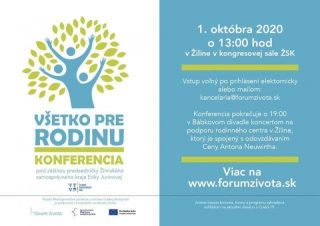 Fórum života pozýva na konferenciu "Všetko pre rodinu" do Žiliny