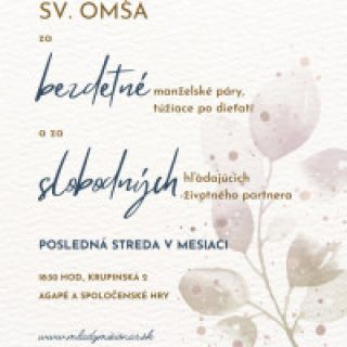 Sv.omša za bezdetných manželov a za slobodných + spoločenské hry/diskusia
