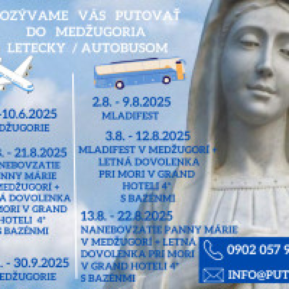 Nanebovzatie Panny Márie v Medžugorí (bez mora) – LETECKY