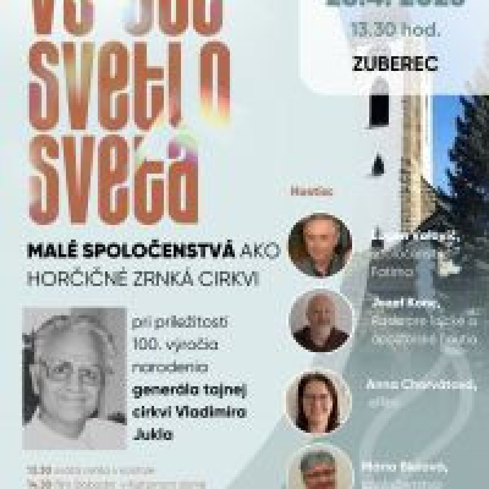 ODKAZ VLADA JUKLA ŽIJE ĎALEJ - POZÝVAME DO ZUBERCA