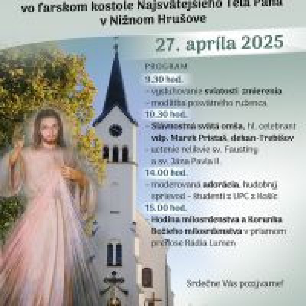 Slávnosť Božieho Milosrdenstva v Nižnom Hrušove