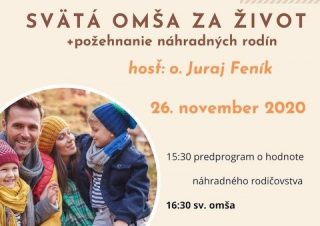 Košická omša za život v jezuitskom kostole bude za náhradných rodičov